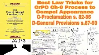 Best Law Tricks for CrPC ch-6 Process to Compel Appearance C-Proclamation 82-86 D-General Prov.87-90