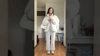 How to style a white puffer jacket🤍#shorts #fashion #fashionblogger #ootd #outfit #grwm #outfit