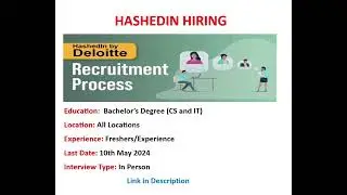 HASHEDIN HIRING || Bachelor&rsquo;s degree || Freshers || Experienced