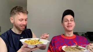 Eating dishes from La viet in Poland . Warsaw .