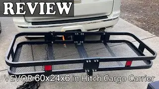 VEVOR 60x24x6 in Hitch Mount Cargo Carrier | How to Install & Review