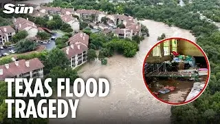 Catastrophic scenes in Texas after freak floods wipes out vast area & several still missing