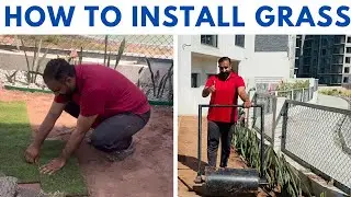 How to install korean grass | how to install carpeted grass | ghas lagany ka treeka #KoreanGrass