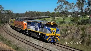 POWERFUL 6 Loco Lashup Hauls Grain Train | VL352 CLF2 GM10 4911 4917 4908 | Maldon Rake | 3242 SSR