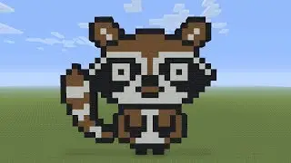 Minecraft Pixel Art - Baby Raccoon