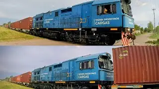 CRRC 9476 CON 51 CONTENEDORES VACIOS + 9467 V/S #trenesargentinoscargas 