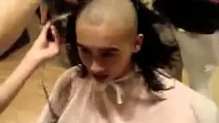 From a girl to a handsome man, headshave.