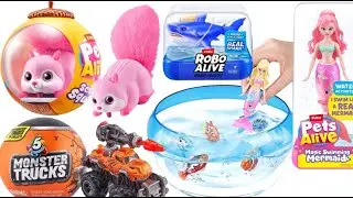 SURPRISE TOYS HAUL! 🐿️ New Pets Alive Scruff Squad & Monster Trucks Unboxing!