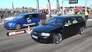 883HP Audi RS6 Avant C5 vs 980HP VW Golf R32 Turbo