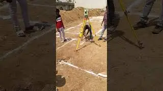 Building footings marking by total station instrument #shorts #construction