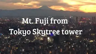 #Mt.Fuji view in the evening from #Tokyo #Skytree tower in Tokyo, Japan Jan 2022 #東京スカイツリーから眺める #富士山