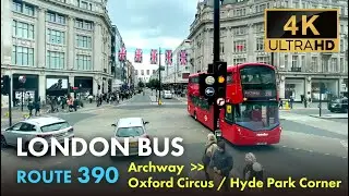 London Bus Ride, Route 390, Double Decker, 4K Virtual Tour