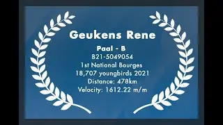 Geukens Rene - Paal: 1st National Bourges 18,707 youngbirds 2021