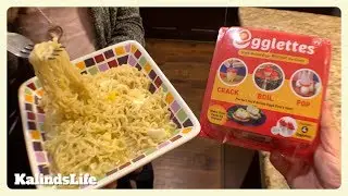 Trying Egglettes and Cooking Ramen Noodles in the same Pot at the same time!  AMAZING HACK!