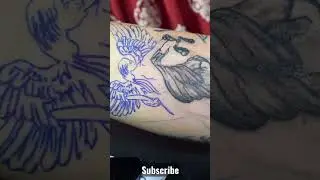 Mens Angel - Real Tattoo