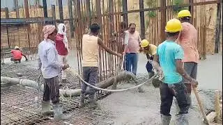 Slab  mein concretekaise hota hai #construction #buildingconstruction#columncasting