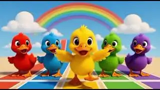 F&uuml;nf bunte kleine Enten 🦆🌈 | Farben lernen | Kinderlied Deutsch 🎶