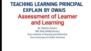 Assessment of learners and learning| Explain by owais| owaiseducationacademy 