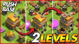 GOING UP 2 TOWN HALL LEVELS ON THE RUSHED BASE!! | Rush That Base