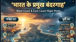 Bharat ke Pramukh bandargah | west coast and east coast Major ports  | India's important Major ports