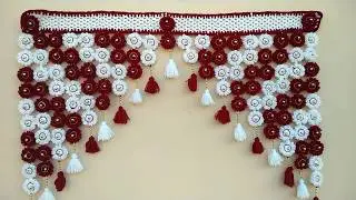 BEAUTIFUL DOOR HANGING TORAN FROM WOOLEN FLOWERS || DIY - DOOR HANGING TORAN MAKING AT HOME TUTORIAL