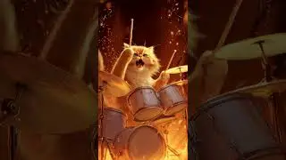 meow to my drums #shorts  #cat #cute #funnyanimals  #drummer