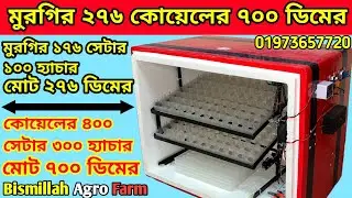 সবথেকে কম দামে অটো ডিম ফোটানোর মেশিন|মুরগির ২৭৬ কোয়েলের ৭০০ ডিমের ইনকিউবেটর বিসমিল্লাহ এগ্রো ফার্ম 