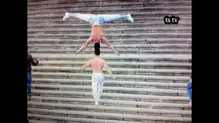 Most stairs climbed while balancing a person on the head   Guinness World Records
