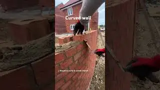 How to do a curved wall with bricks #construction #brick #walling