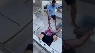 Woman's Boat Jump Backfires INSTANTLY #boatfail #fail #shorts