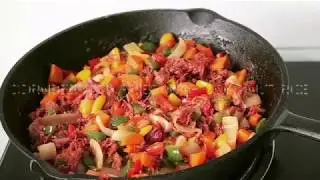 coconut rice with corn beef stir fried (home made coconut rice)