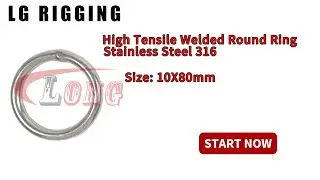 LGRIG&reg; Break Test 10x80mm Stainless Steel High Tensile Welded Round Ring