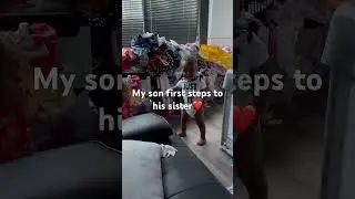 Son first steps! Don&rsquo;t mind all the clothes in the back