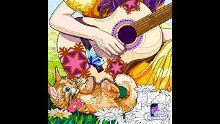 Girl with guitar - Paint By Number #Shorts #art #antiestress #viral #colors #girls #guitar
