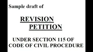 Revision Petition # Revision in civil cases # legal drafts