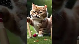 cat playing cricket  #cat  #cricket  #shorts  #viral