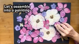Microwave pressed flowers painting - Simple and relaxing