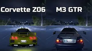 Chevrolet Corvette Z06 vs BMW M3 GTR - Need for Speed Carbon (Drag Race)