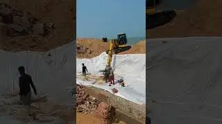 geobag filling work on going coastal area...