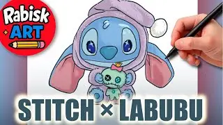 How to Draw Stitch &times; Labubu | Cute Drawing Tutorial (Step by Step)