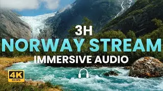 3 Hours Of Calming MOUNTAIN TURQUOISE STREAM With Rapids! DEEP FOCUS🗻🌊