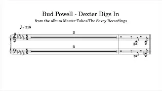 Bud Powell - Dexter Digs In (1946) - Piano Transcription