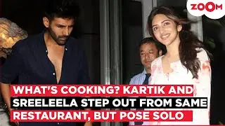 Kartik Aaryan ENJOYS dinner outing with Sreeleela; duo pose separately for photographers!