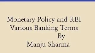 Various Components of Monetary policy of RBI#Banking#Various Rates