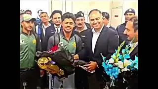 Pakistan under 19 cricket team ka  Islamabad airport per istikbal  ❤❤