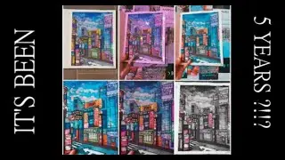 painting/drawing a CYBERPUNK NEON CITY !!! For the first time in 5 YEARS!!!  Drawing tutorial
