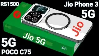 ₹1500 Jio Phone 3 unboxsing⚡review⚡1Year free⚡ jio 5G smartphone 2025⚡POCO C75 5G  unboxsing⚡Jio 5g
