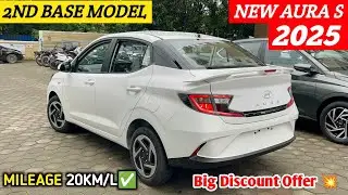 Hyundai Aura S Second Base Model 2025 Best Compact Sedan | Features, Price, Mileage, Review....🔥