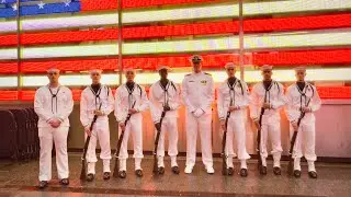 U.S. Navy Ceremonial Guard and the Dive Tank in Times Square, New York City 2025