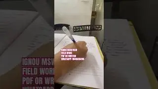 IGNOU MSW/ BSW FIELD WORK JOURNAL WRITING OR PDF SERVICE